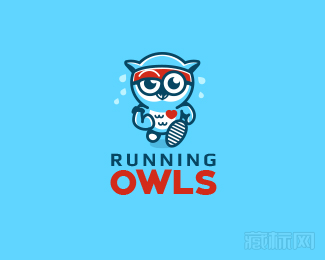 Running owls奔跑的猫头鹰标志设计