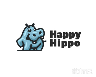 Happy Hippo河马标志设计