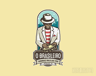 O Brasileiro男人标志设计