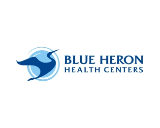 Blue Heron identity鹤标志设计