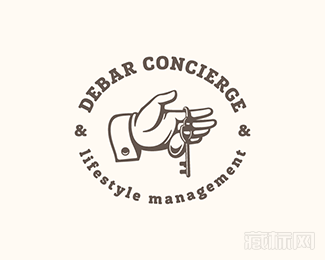 Debar Concierge手与钥匙logo设计