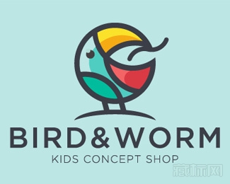 Bird&Worm鹦鹉标志设计