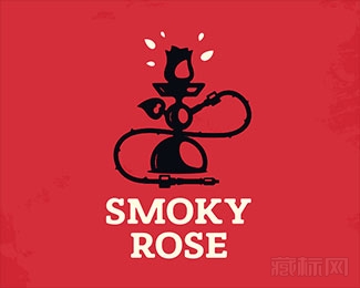 Smoky rose玫瑰水烟袋logo设计欣赏