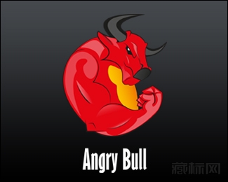 angry bull生气的牛logo设计欣赏