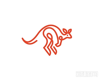 簡筆畫袋鼠logo設計欣賞