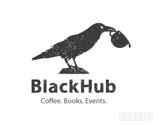 BlackHub黑色鹦鹉logo设计欣赏