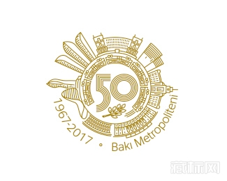 Baku Metro 50th Anniversary标志设计欣赏