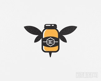 Bee honey jar蜂蜜标志设计欣赏