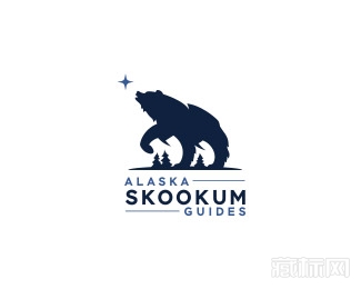 Alaska Skookum Guides熊标志设计欣赏