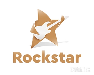 Rockstar五角星吉他logo设计欣赏