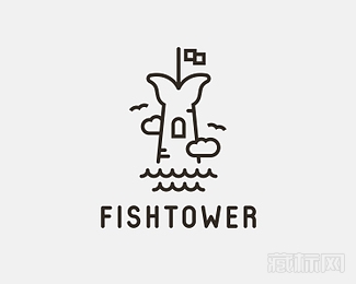 Fish tower鱼塔标志设计欣赏