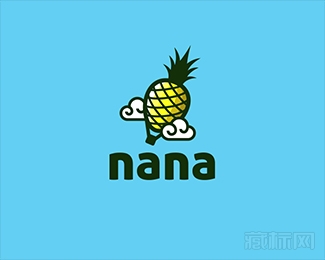 Nana pineapple菠萝标志设计欣赏