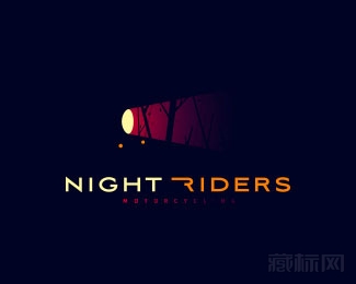 Night Riders Motorcycling灯光logo设计欣赏