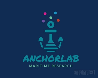Anchor Lab锚与烧杯logo设计欣赏