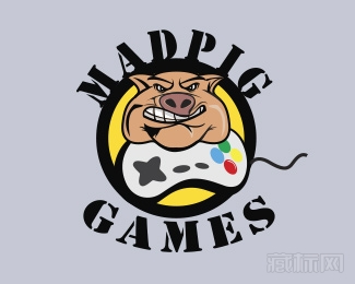 Mad Pig Games猪与游戏logo设计欣赏