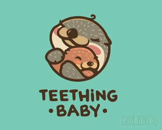 Teething Baby水獭宝贝logo设计欣赏