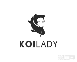 Koi Lady鱼logo设计欣赏