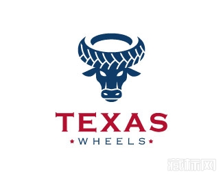 Texas Wheels牛輪胎logo設計欣賞