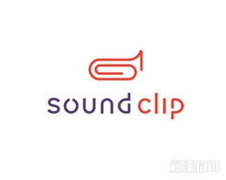 Sound Clip回形针喇叭logo设计欣赏