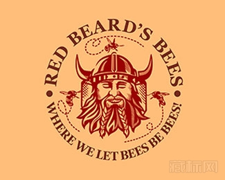 Red Beard's Bees蜜蜂标志设计欣赏