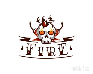 Fire冒火骷髅logo设计欣赏