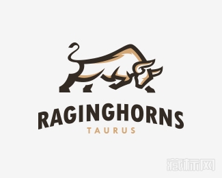 Raging Horns Bull Logo设计欣赏