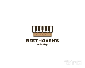 Beethoven's Cake Shop钢琴蛋糕店logo设计欣赏