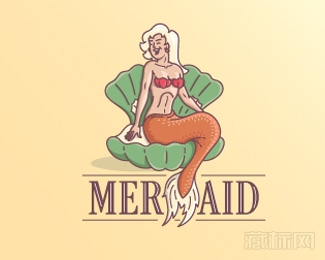 Mermaid blonde star美人鱼标志设计欣赏
