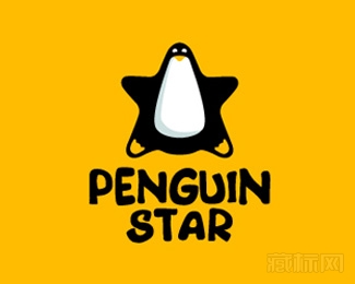 Penguin star企鹅五角星logo设计欣赏