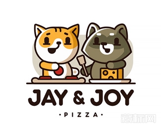 Jay&Joy pizza披萨logo设计欣赏