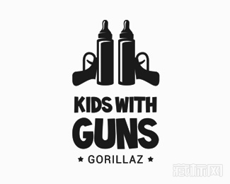 Kids With Guns枪logo设计先
