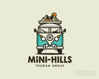 Mini Hills Tourism group登山旅行logo设计欣赏