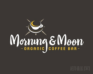 Morning & Moon Coffee Bar咖啡logo设计欣赏