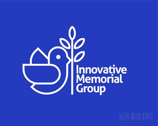 Innovative Memorial Group鸽子与橄榄枝logo设计欣赏
