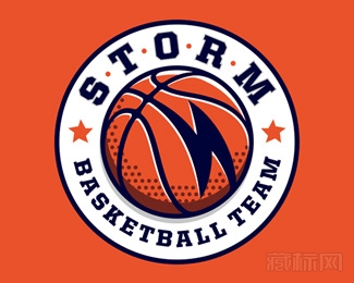 Storm暴风雨篮球队logo设计欣赏