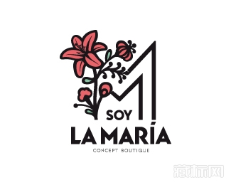 Soy La Maria花logo设计欣赏