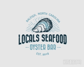  Locals Seafood Oyster Bar牡蛎logo设计欣赏