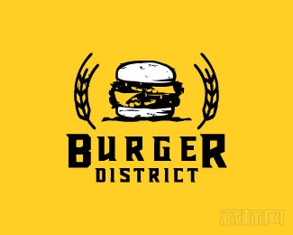 Burger District汉堡logo设计欣赏