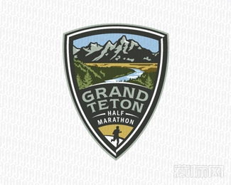 Grand Teton Half马拉松logo设计欣赏