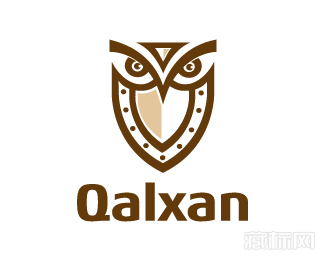 Qalxan盾牌猫头鹰logo设计欣赏