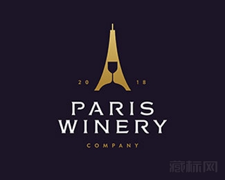 paris winery巴黎酒廠logo設計欣賞