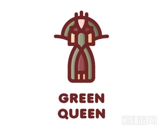  Green Queen绿色女王logo设计欣赏