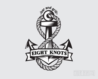  8 knots bar & grill标志设计欣赏