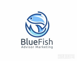 Blue Fish蓝色鱼logo设计欣赏