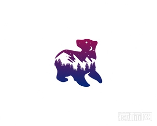  Wild Mountain Nights熊logo设计欣赏