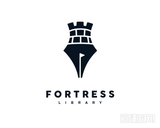Fortress Library堡垒图书馆logo设计欣赏