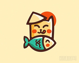Sushi on the couch猫吃鱼logo设计欣赏
