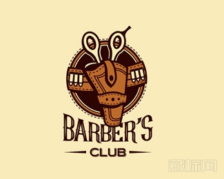  barber's club理发店logo设计欣赏