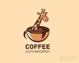  coffee conversation长颈鹿logo设计欣赏