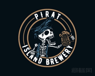  Pirat Island Brewery海盜啤酒廠logo設計欣賞